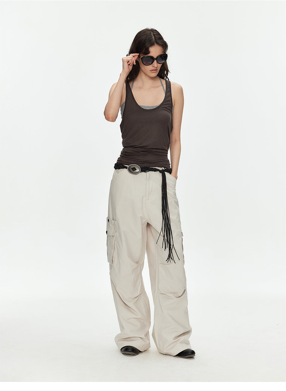 MADWITCH LYCELL BLEND LOOSE CARGO PANTS #CK6995
