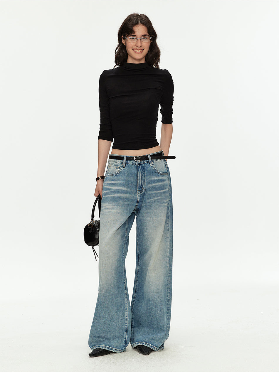 MADWITCH CROSS STUD DISTRESSED JEANS #MC2609