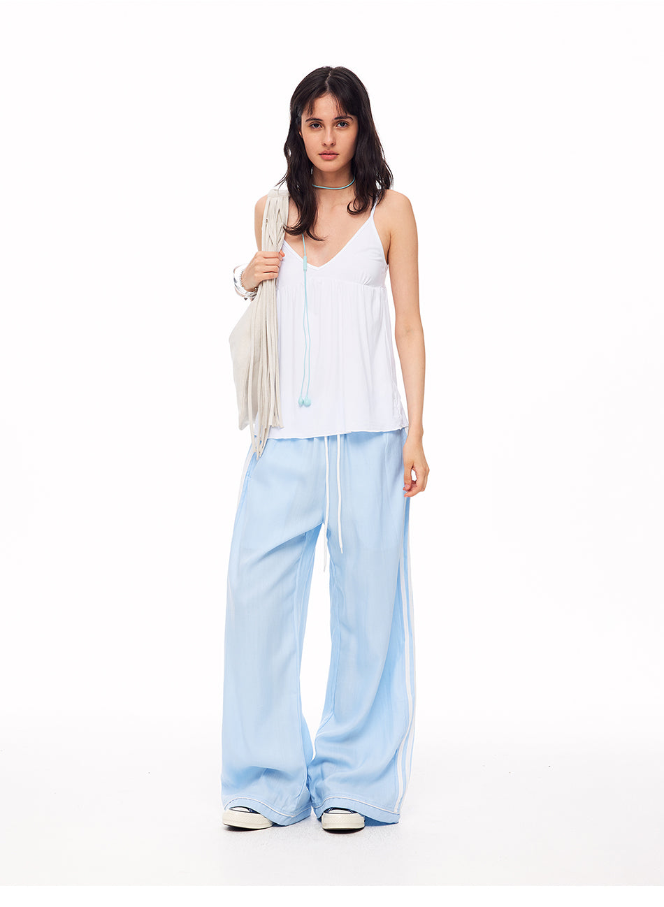 MADWITCH V-NECK RUFFLED SPAGHETTI STRAP TANK TOP #8678