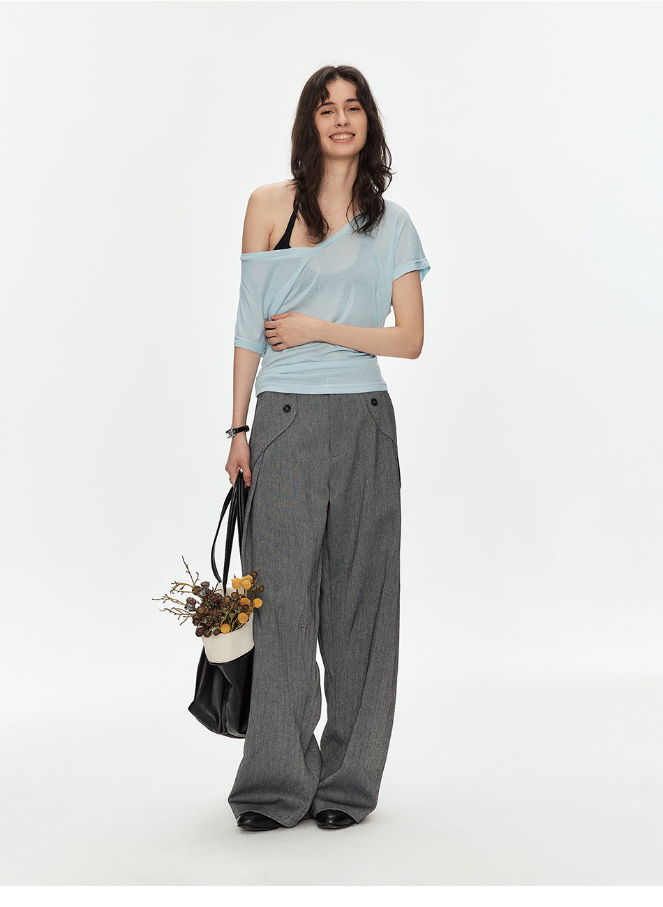 MADWITCH V-NIP WAIST RUCHED TEE #G26430