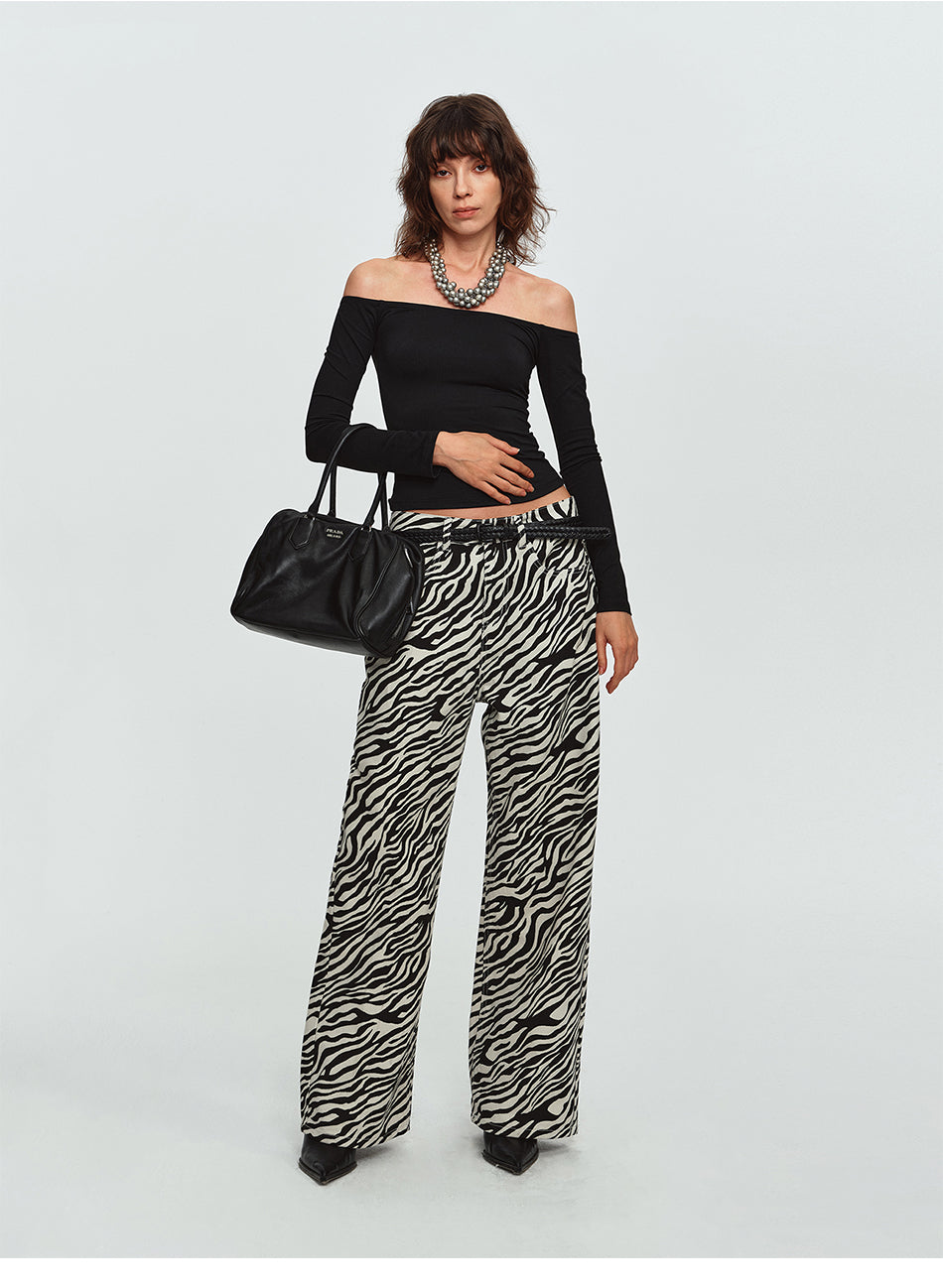 MADWITCH ZEBRA-PRINT RELAXED WIDE-LEG TROUSERS #2026779