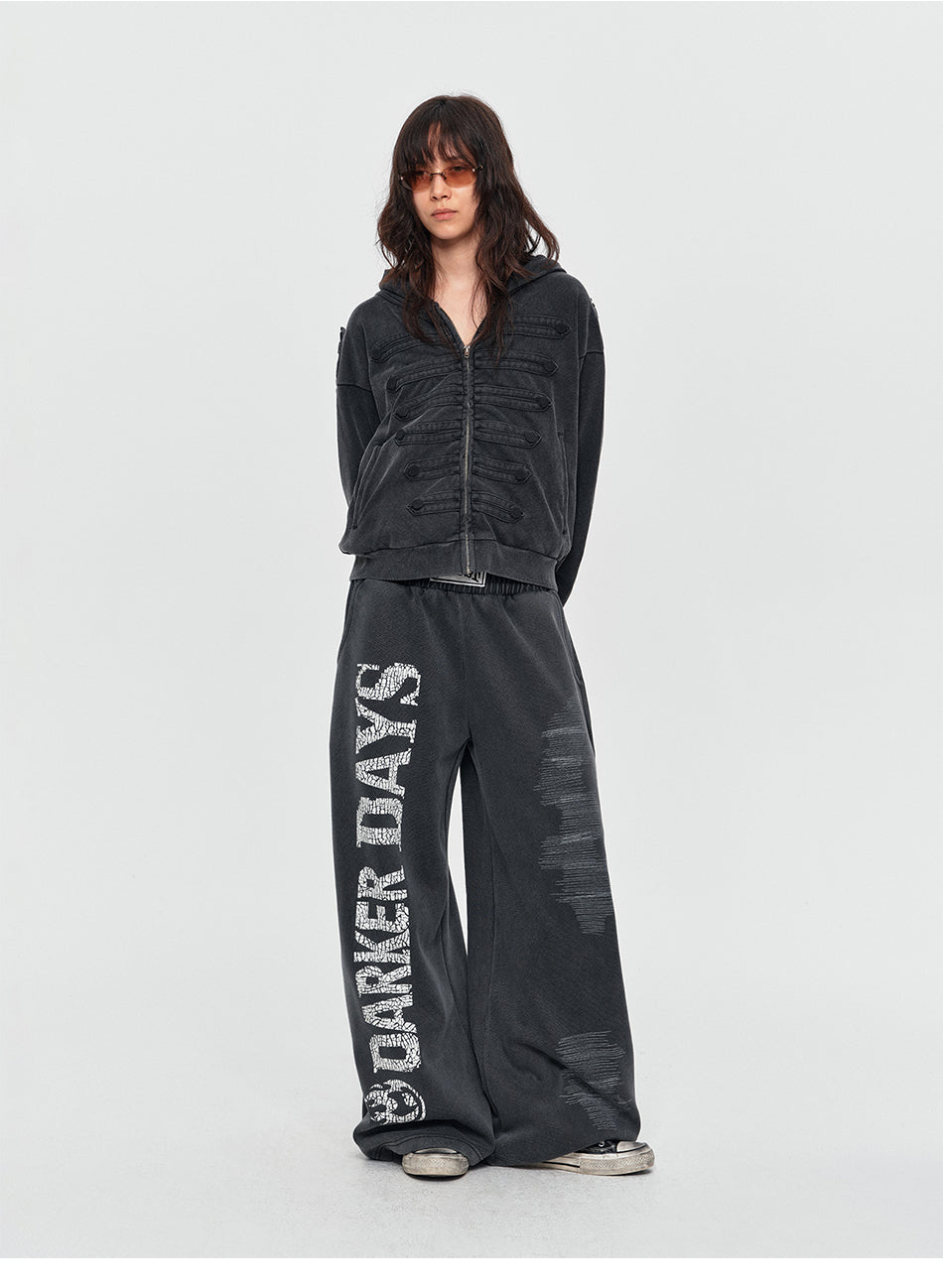 MADWITCH WASHED NAPOLEON ZIP HOODIE #L2026531