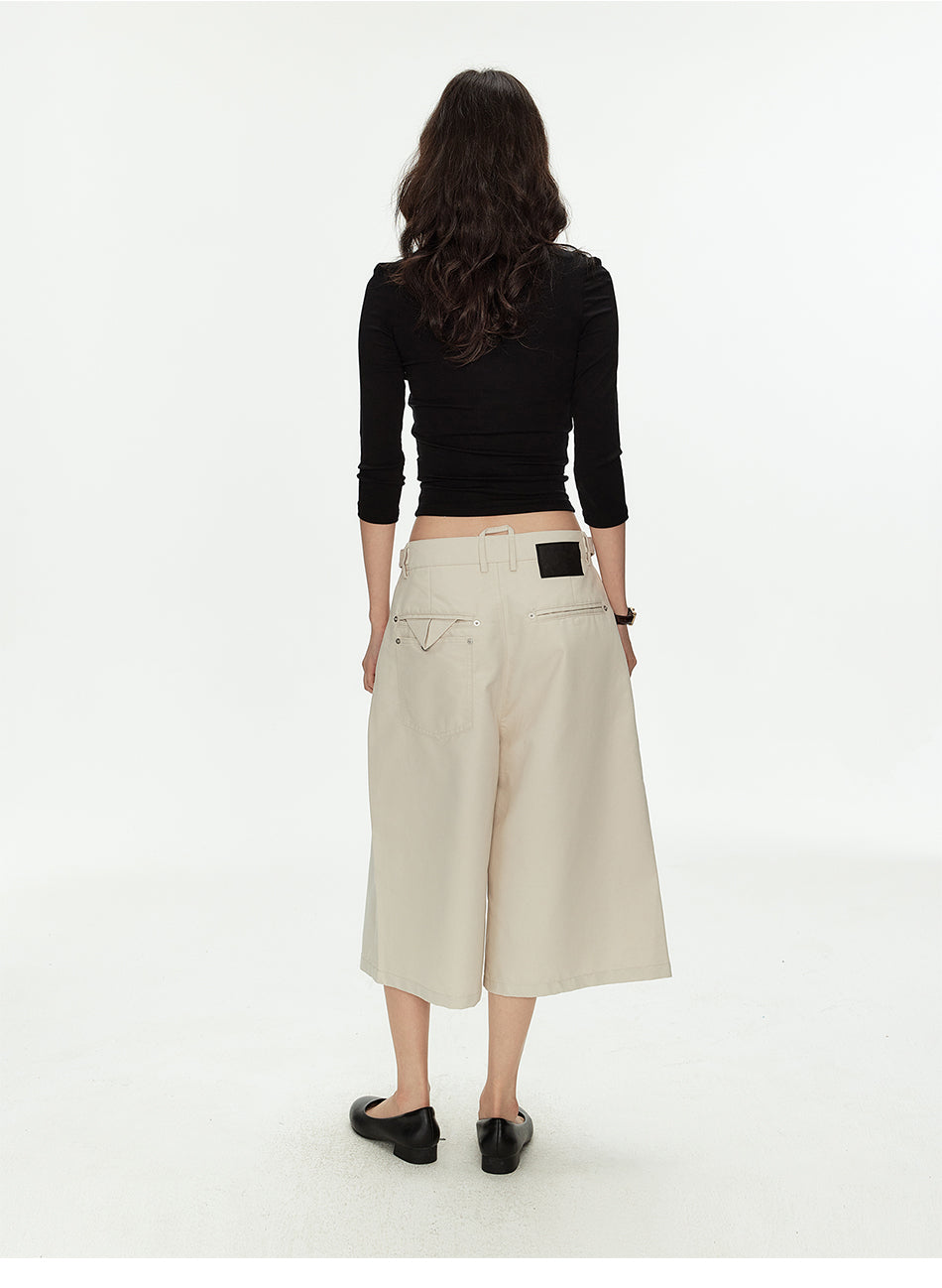 MADWITCH VINTAGE PLEATED CROP PANTS #CK273D