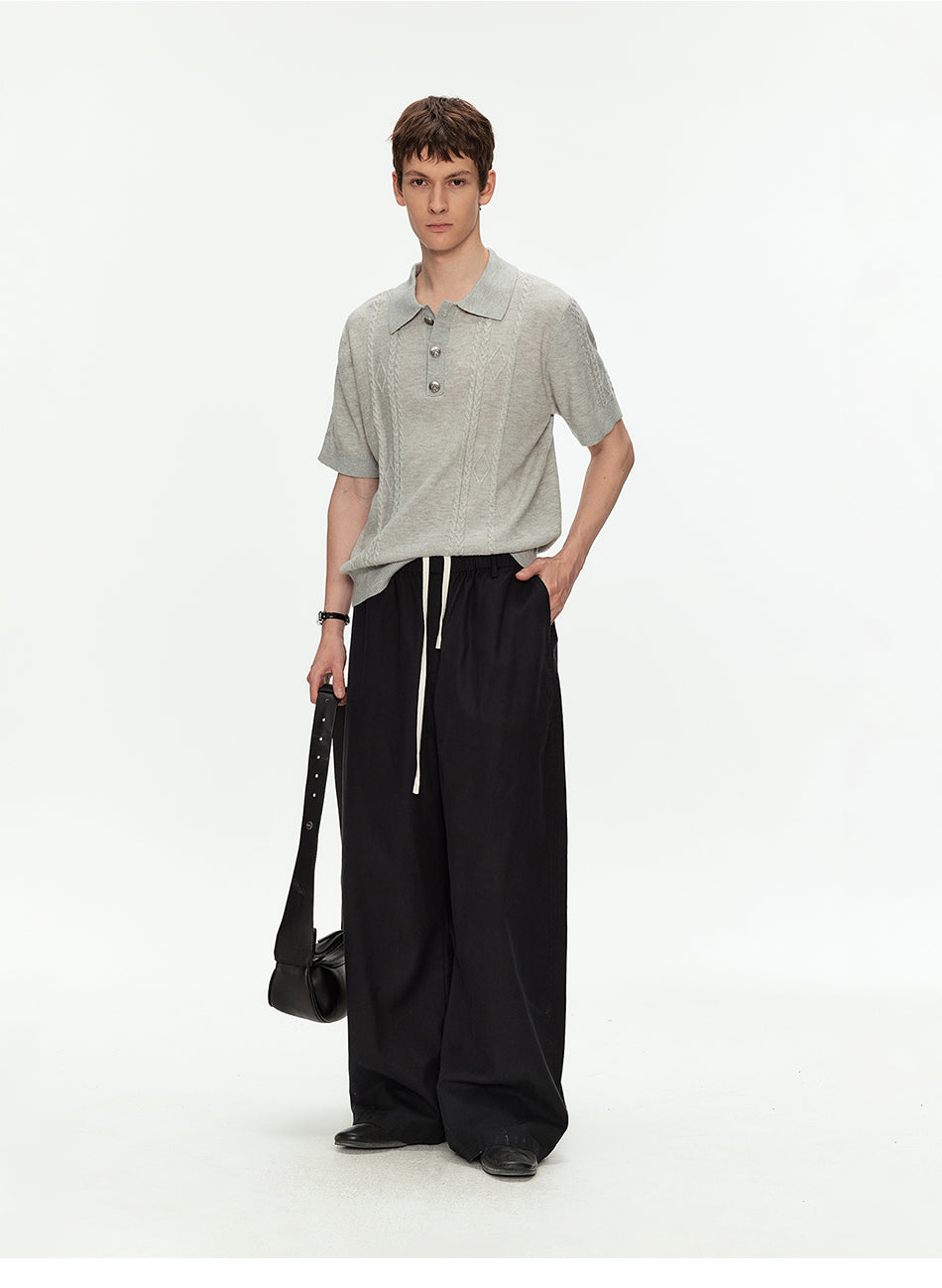 MADWITCH CABLE KNIT COLLAR WOOL SHIRT #AW26820