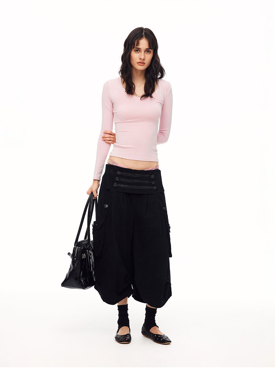 MADWITCH FOLD-OVER MULTI-BUTTON CARGO CAPRIS #H6773