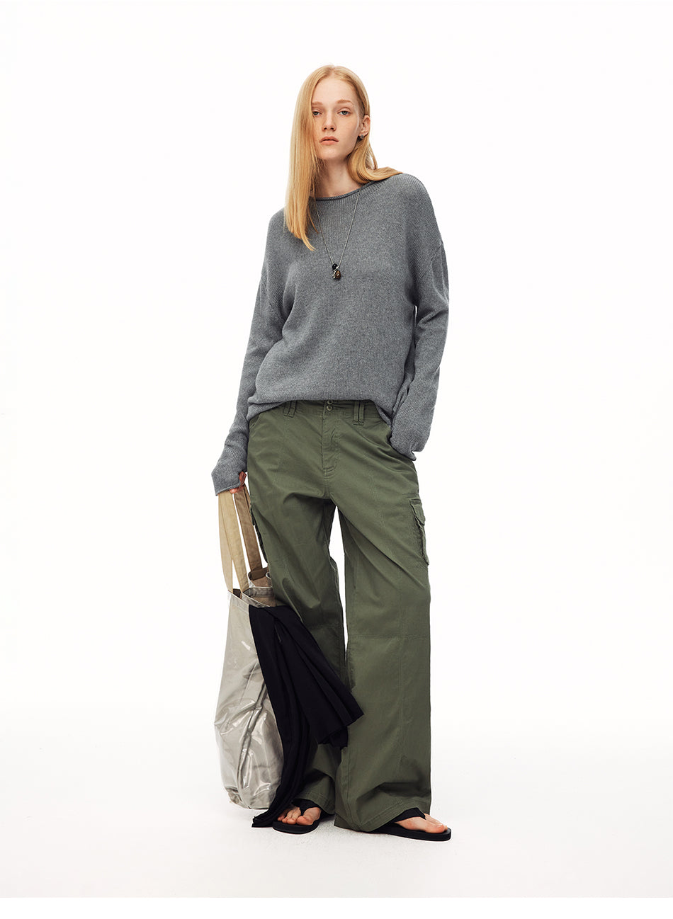MADWITCH MINIMALIST MOCK NECK ROLL EDGE KNIT SHIRT #MYC021