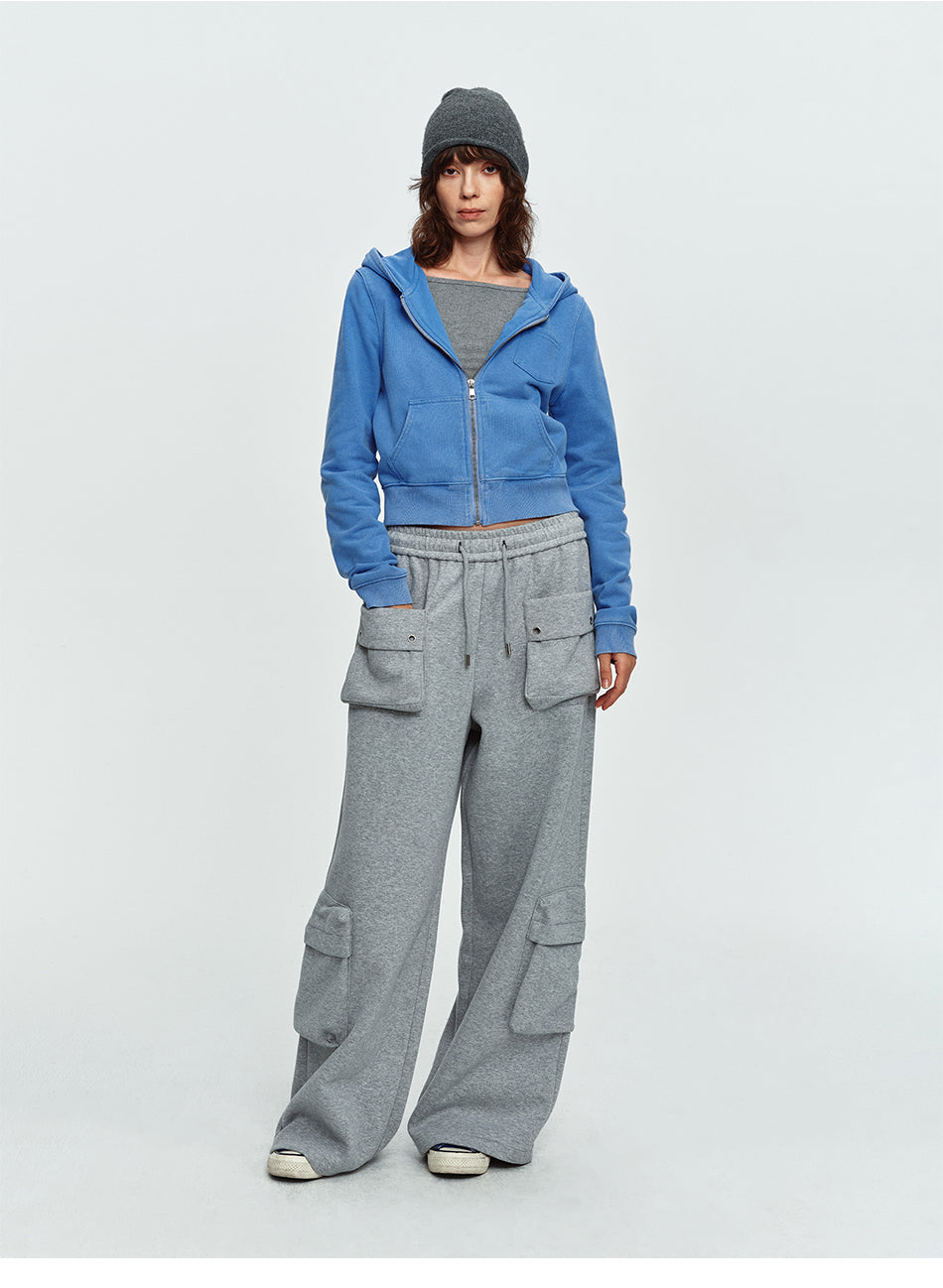 MADWITCH WASHED CROPPED ZIP HOODIE #2026712