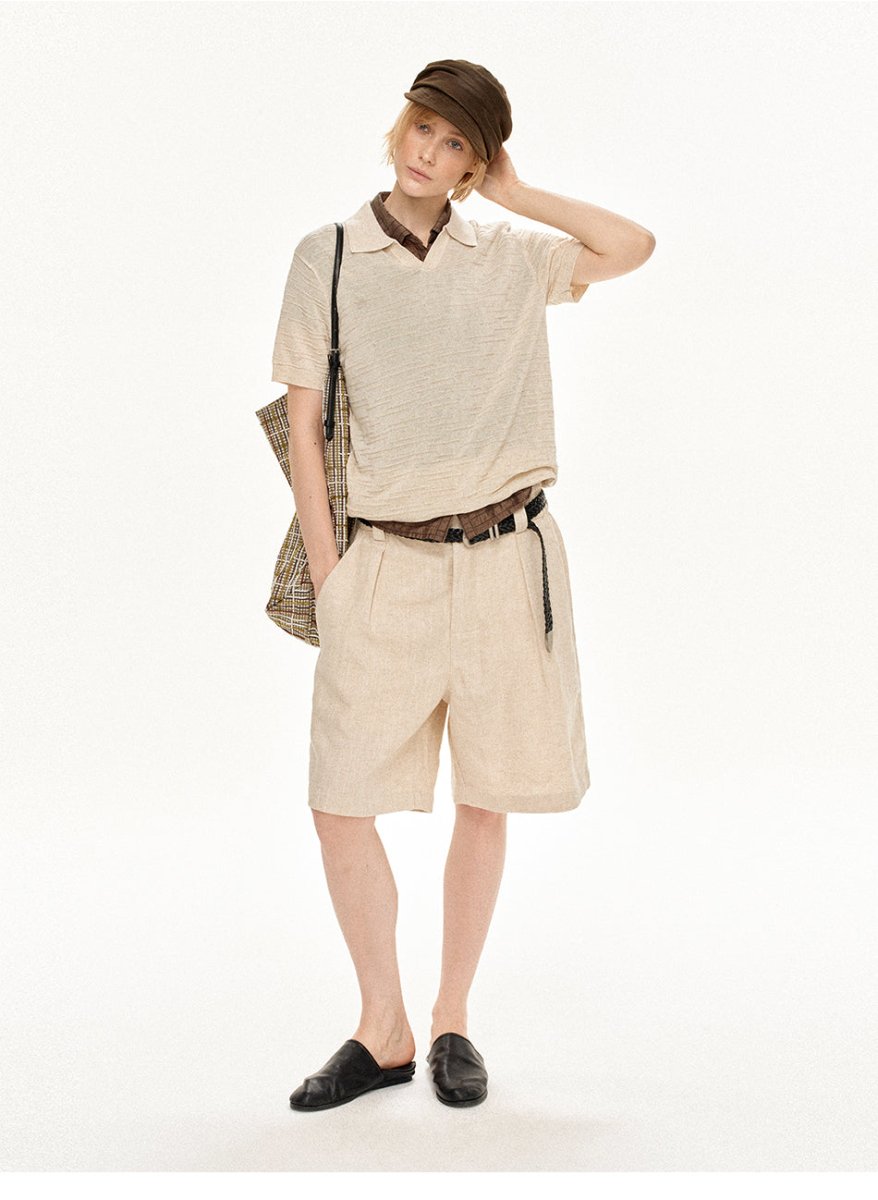 MADWITCH VINTAGE DOUBLE PLEAT SHORTS D061 - MadWitch Store