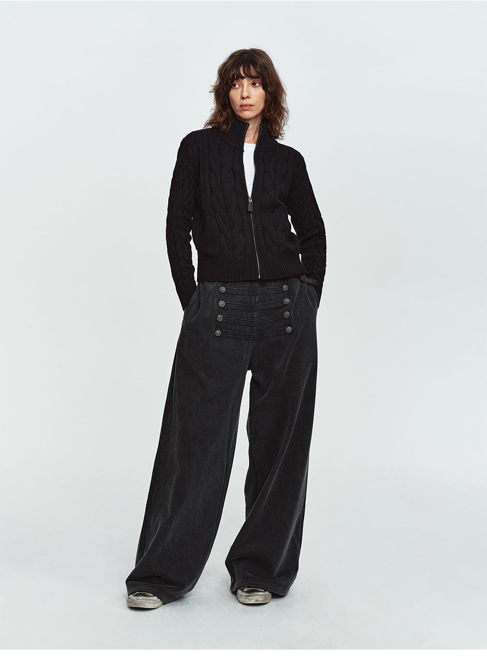 MADWITCH NAPOLEON-BUTTON WASHED RELAXED SWEATPANTS #L2026701