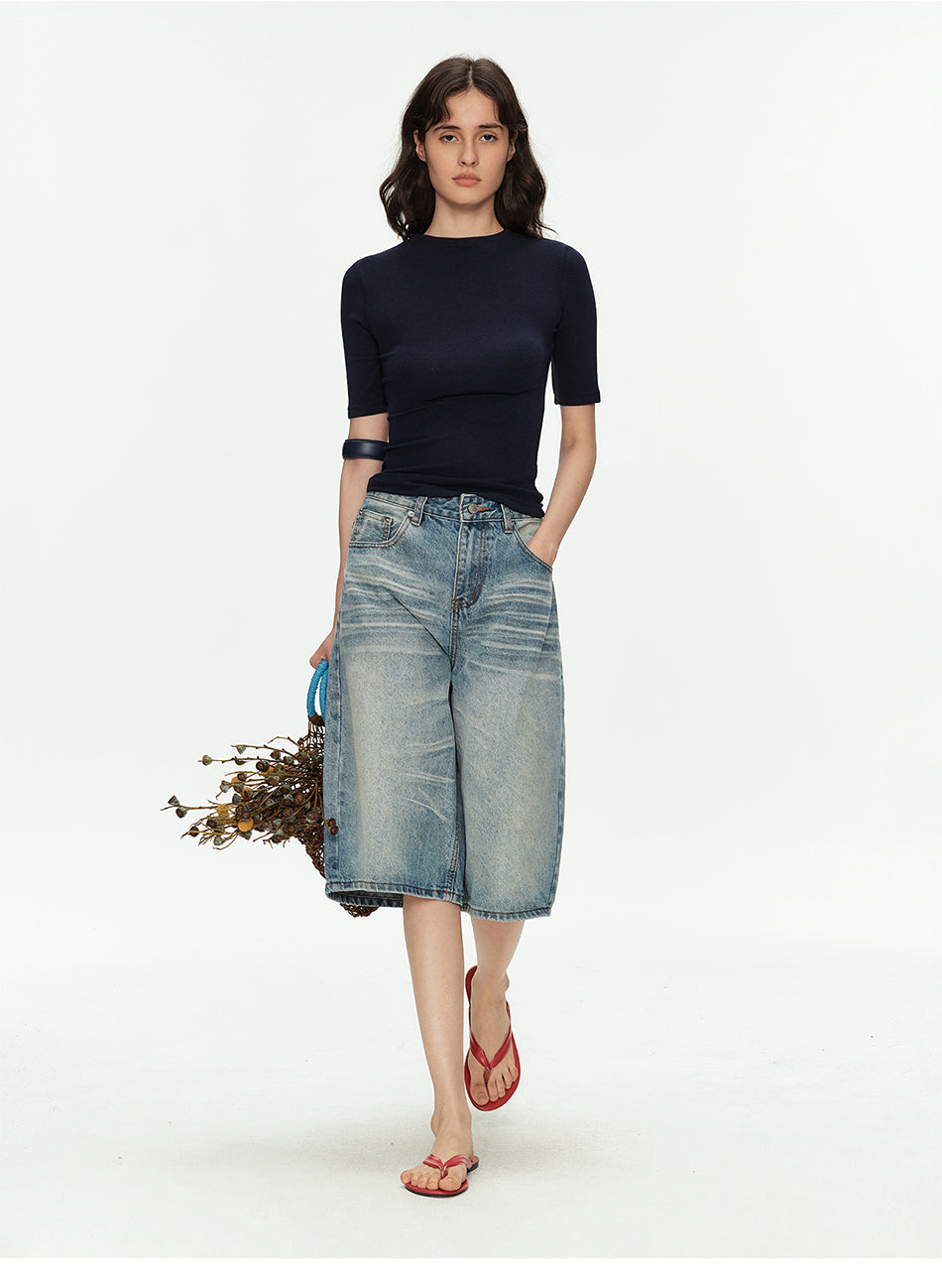 MADWITCH WHISKER WASH CROP JEANS #G60037