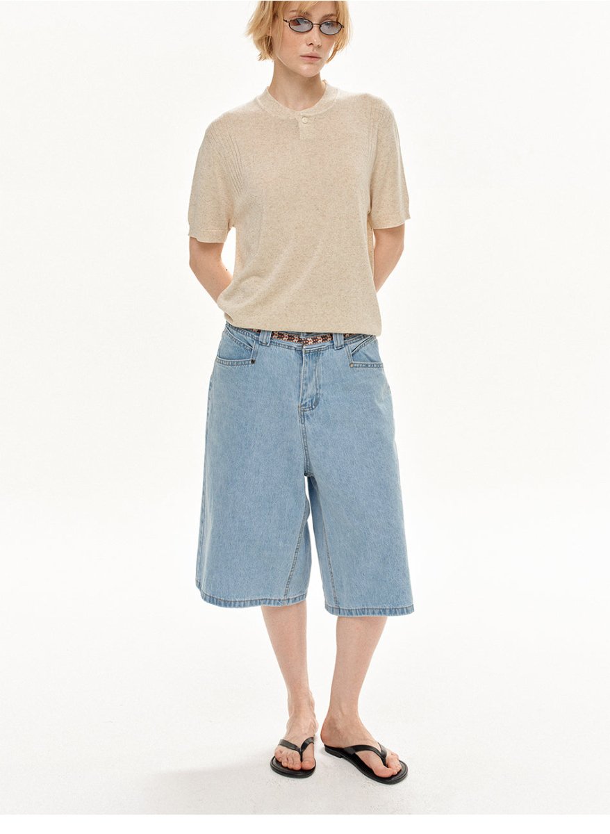 MADWITCH MINIMALIST DENIM CAPRI PANTS RK240 - MadWitch Store