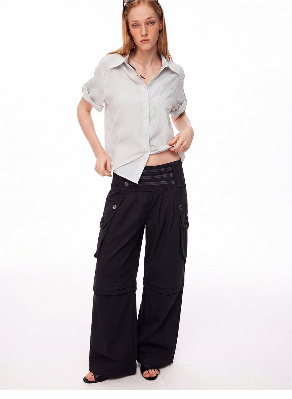 MADWITCH VINTAGE MULTI-BUTTON LAYERED CARGO PANTS #H6773-1