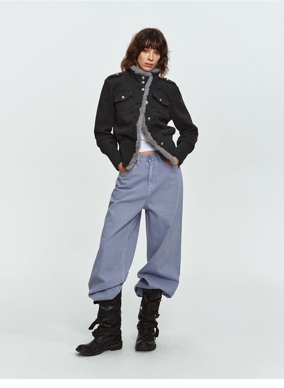MADWITCH LAVENDER-WASH WIDE-LEG JEANS #A646