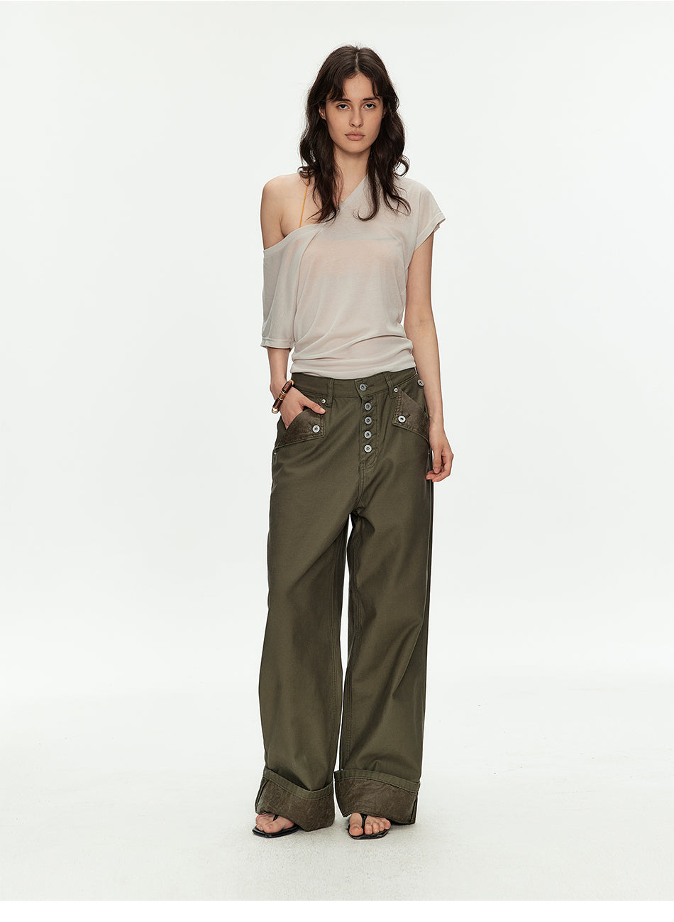 MADWITCH PARIS BUCKLE CARGO PANTS #CK3630