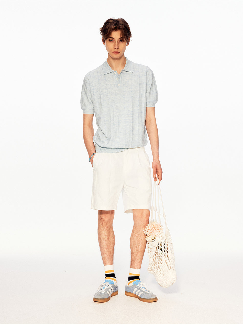 MADWITCH RIBBED POLO RELAXED TEE #MD27506