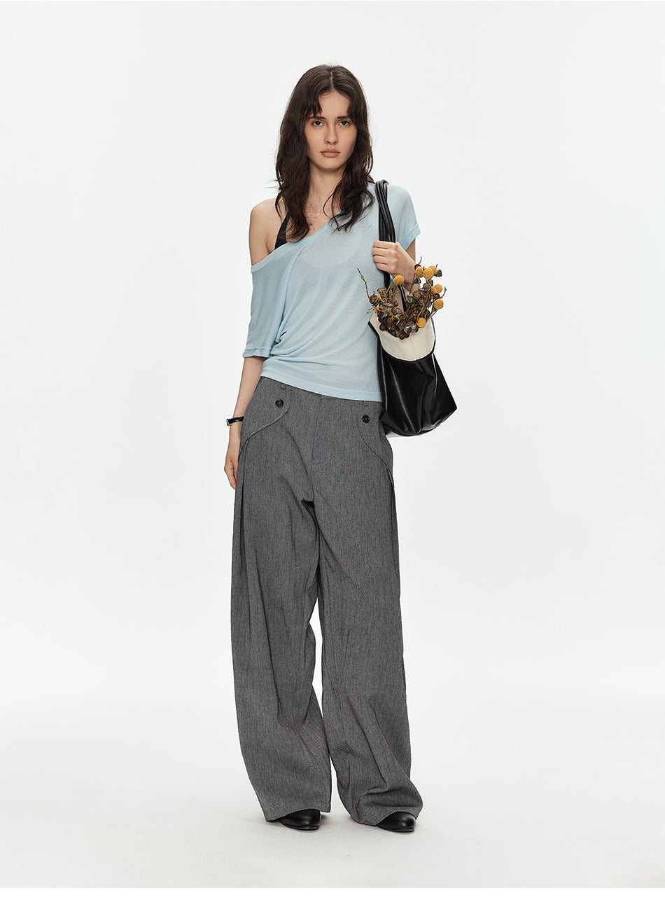 MADWITCH DRAPED WIDE TROUSERS #NR6026