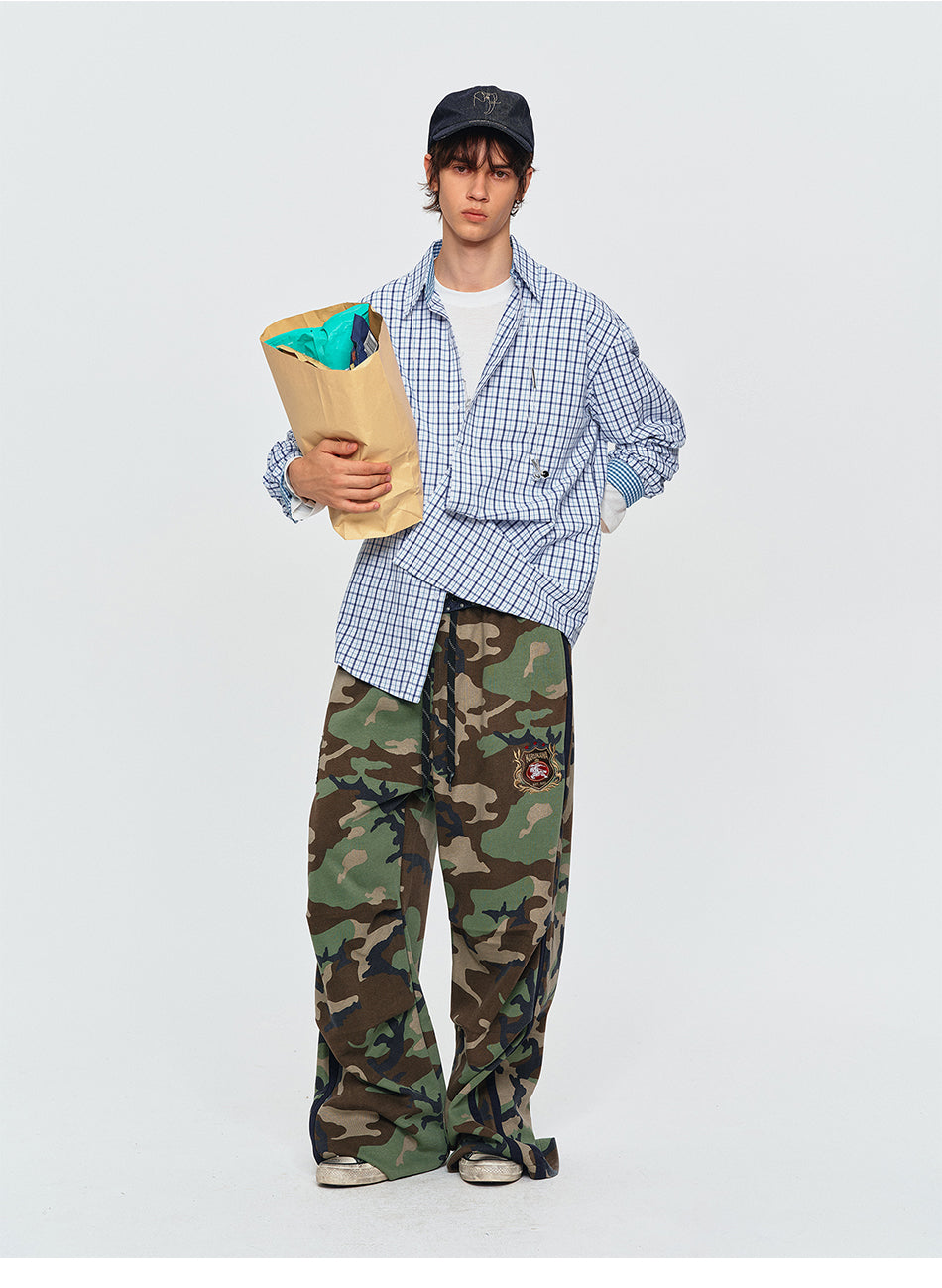 MADWITCH VINTAGE CONTRAST PLAID SHIRT #B301