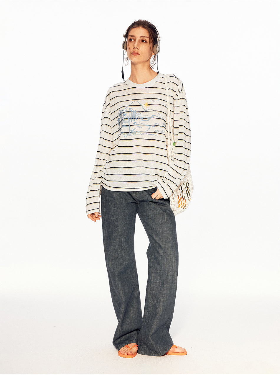 MADWITCH EMBROIDERED FLARE JEANS #GPC9821