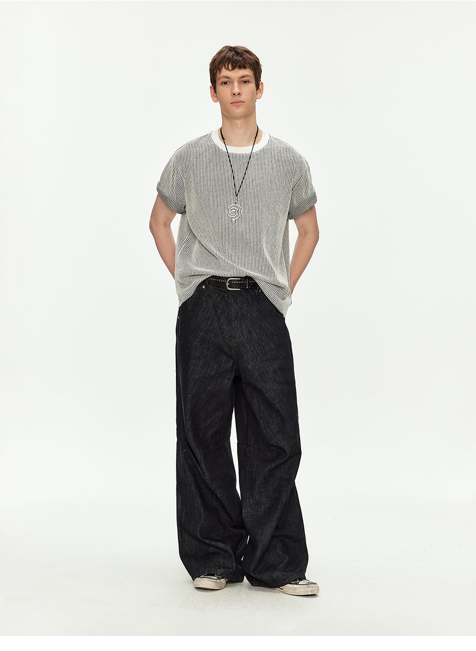 MADWITCH COLORBLOCK TEXTURED TEE #M1160
