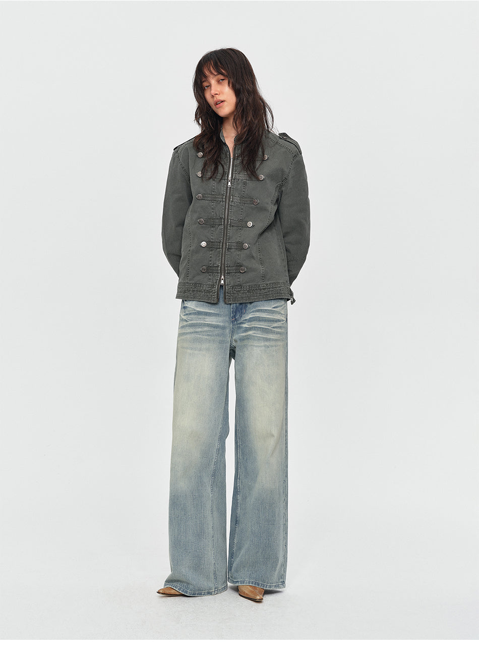 MADWITCH WASHED NAPOLEON STAND-COLLAR JACKET #26W60