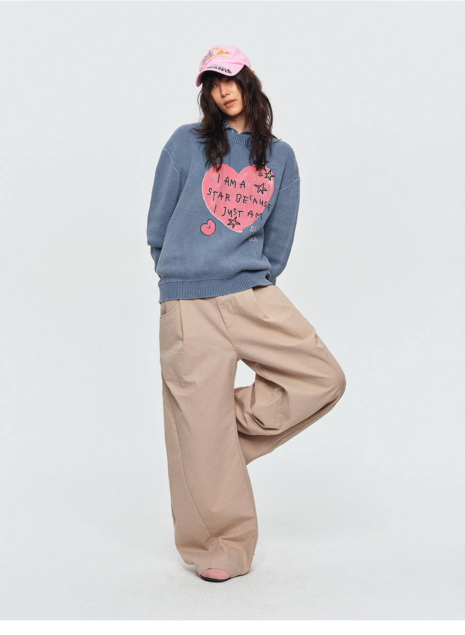 MADWITCH GRAFFITI HEART OVERSIZED SWEATER #MY2609