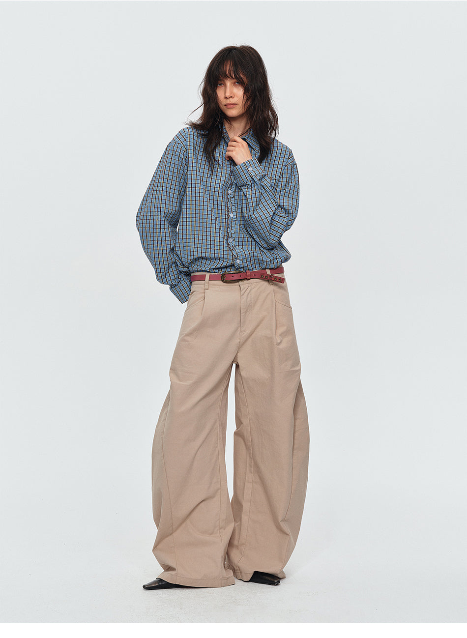 MADWITCH RUCHED PLACKET PLAID SHIRT #26090