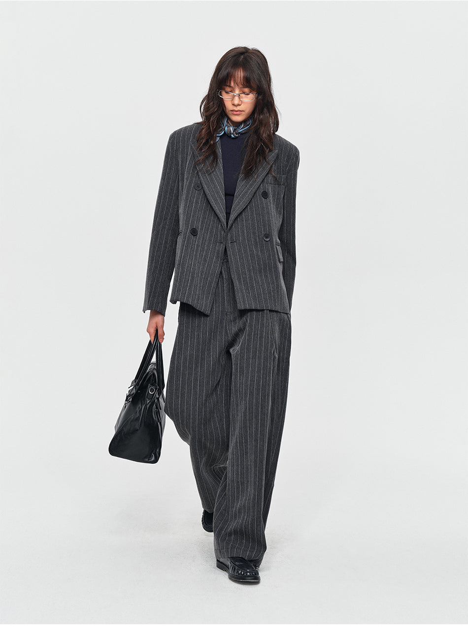 MADWITCH PINSTRIPE WIDE-LEG TROUSERS #AW26124