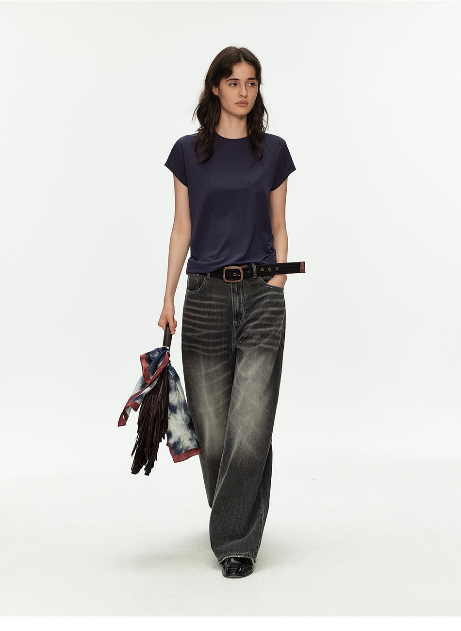 MADWITCH VINTAGE WASHED GRADIENT WIDE JEANS #GPC9805