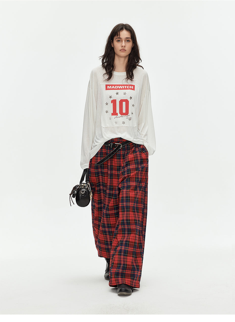 MADWITCH RED BLACK PLAID PANTS #CK61021