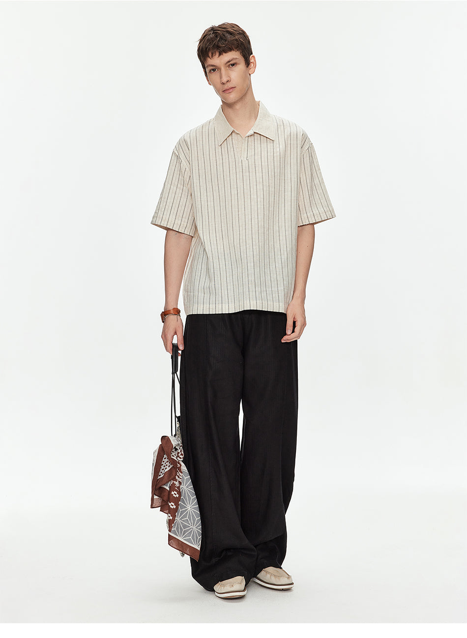 MADWITCH CUBA COLLAR STRIPE SHIRT #C2646C26