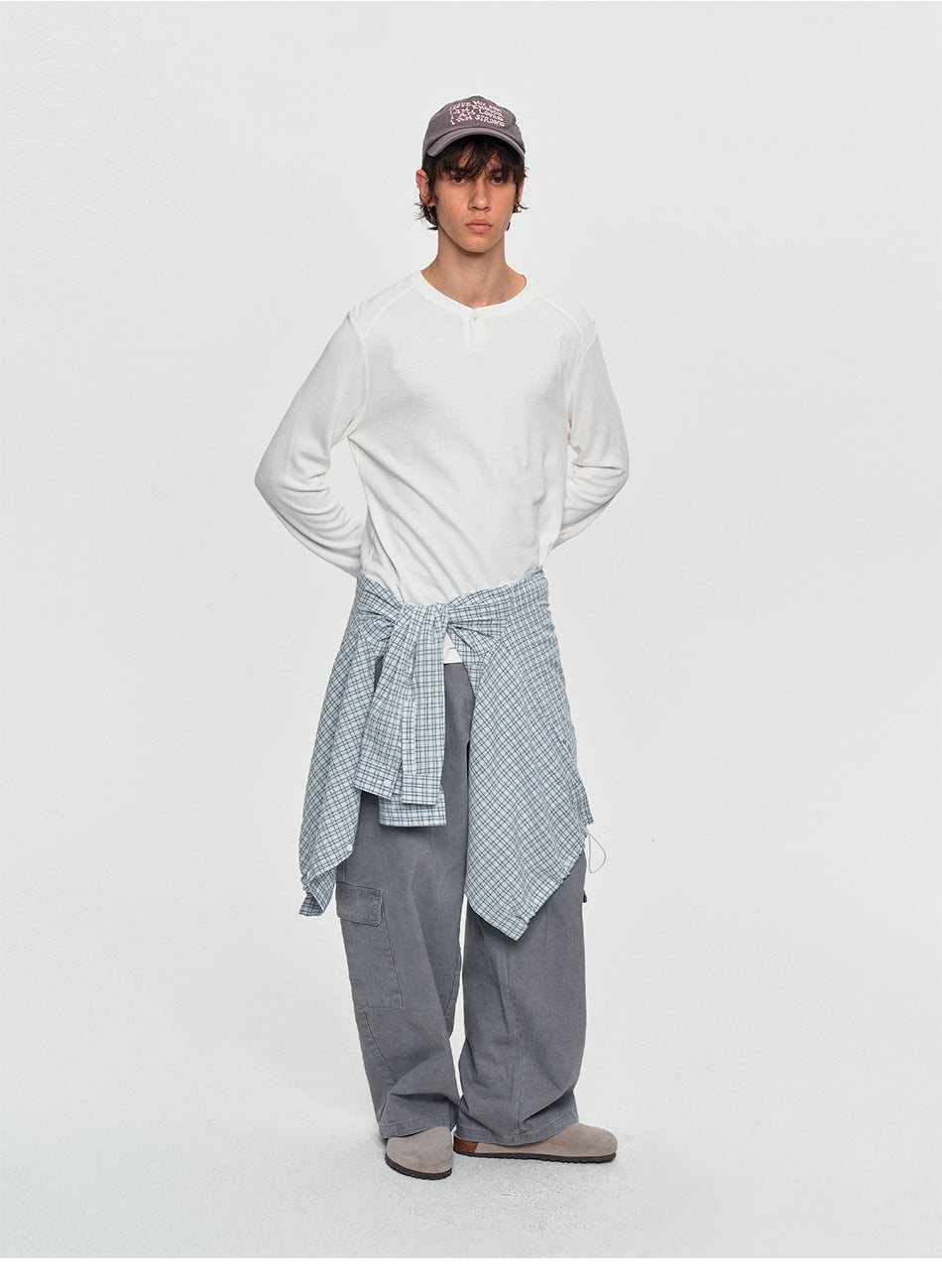 MADWITCH WOOL-BLEND HENLEY TEE #2605TX7054