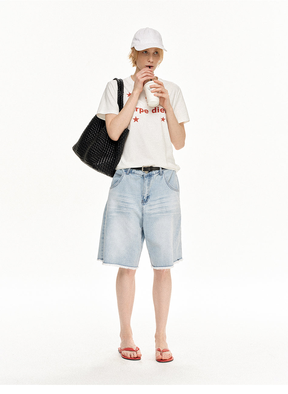 MADWITCH STAR PRINT LOOSE TEE #RT60