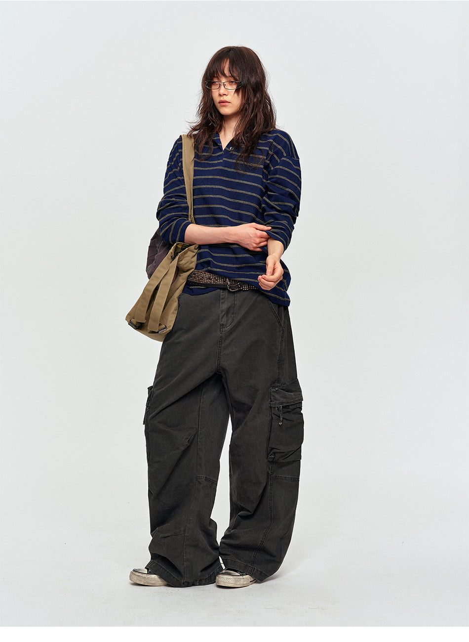 MADWITCH WASHED MULTI-POCKET CARGO PANTS #Z072
