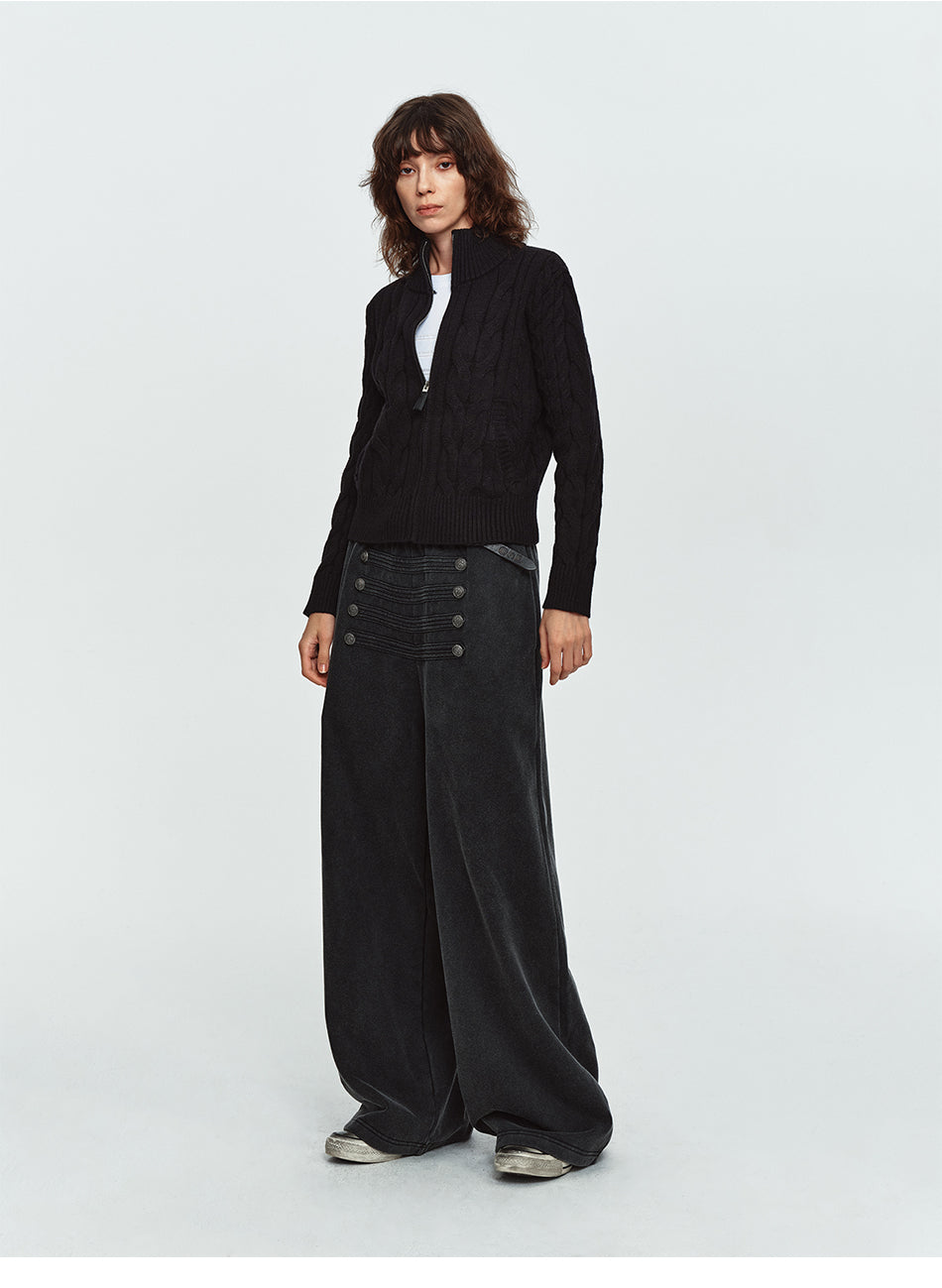 MADWITCH NAPOLEON-BUTTON WASHED RELAXED SWEATPANTS #L2026701