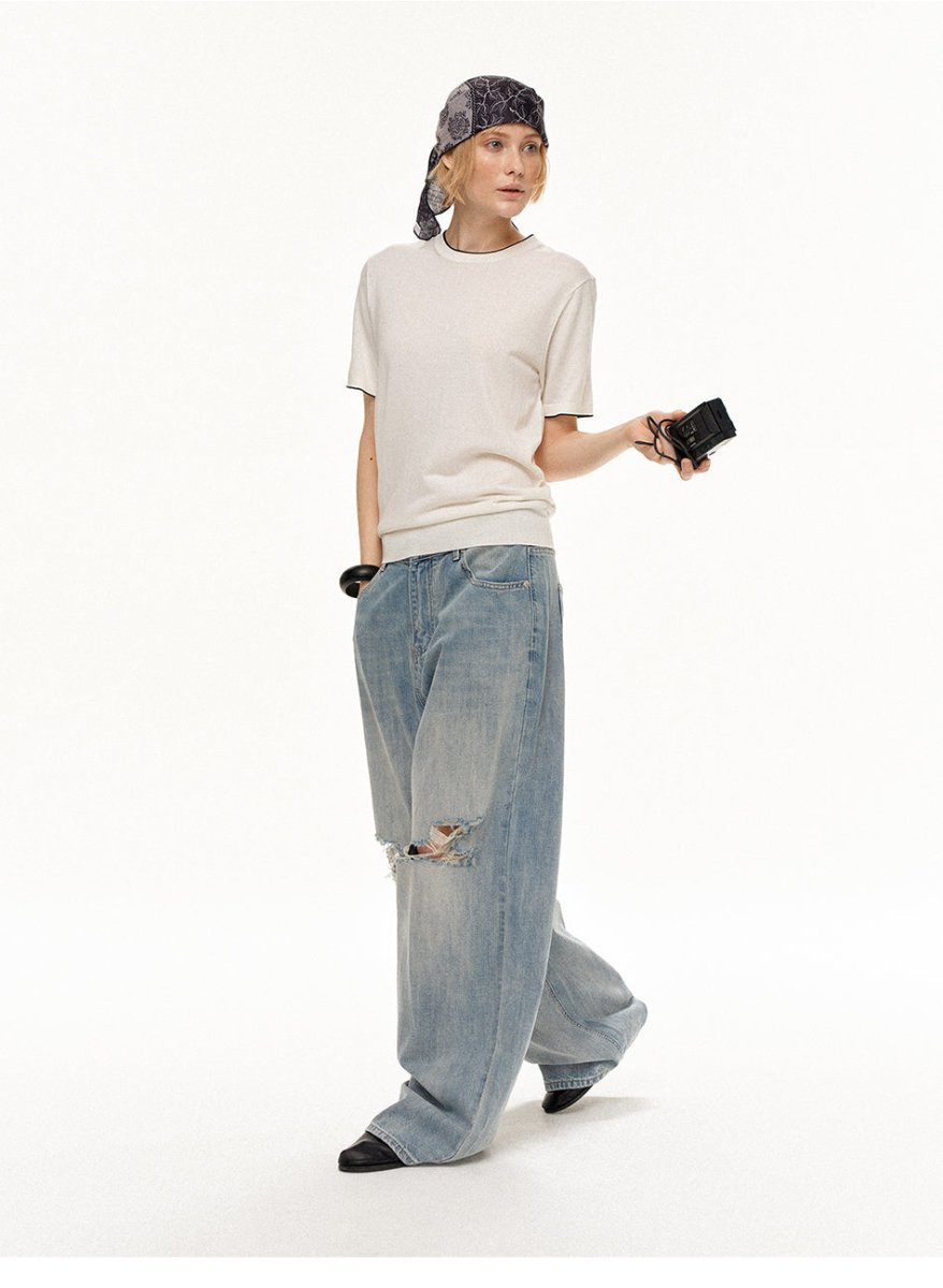 MADWITCH VINTAGE DISTRESSED LOOSE JEANS WHOA124 - MadWitch Store