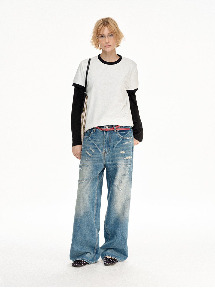 MADWITCH VINTAGE PIPING RELAXED TEE RT64 - MadWitch Store
