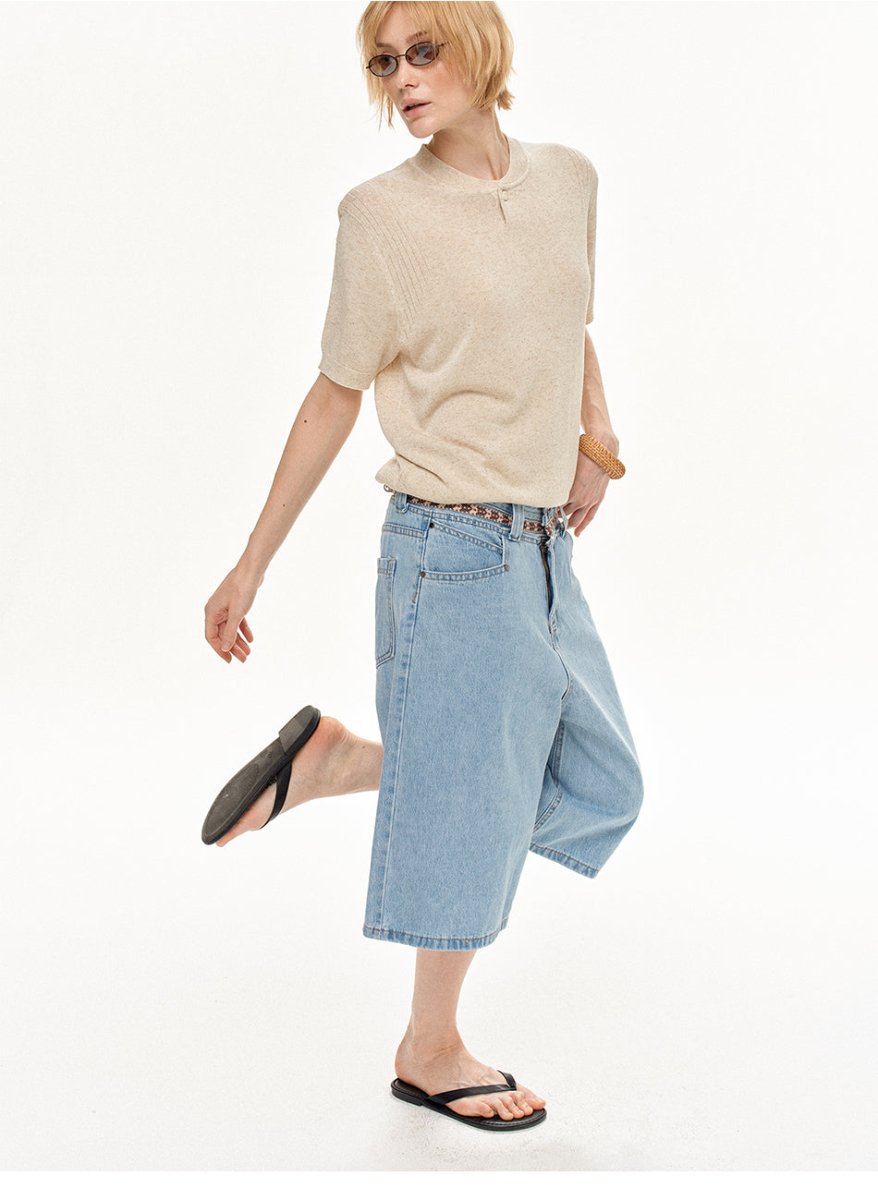 MADWITCH MINIMALIST DENIM CAPRI PANTS RK240 - MadWitch Store
