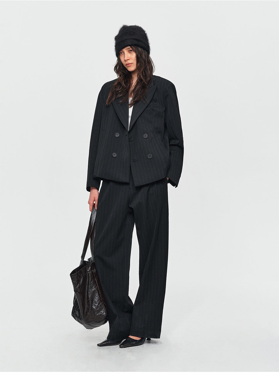 MADWITCH PINSTRIPE WIDE-LEG TROUSERS #AW26125
