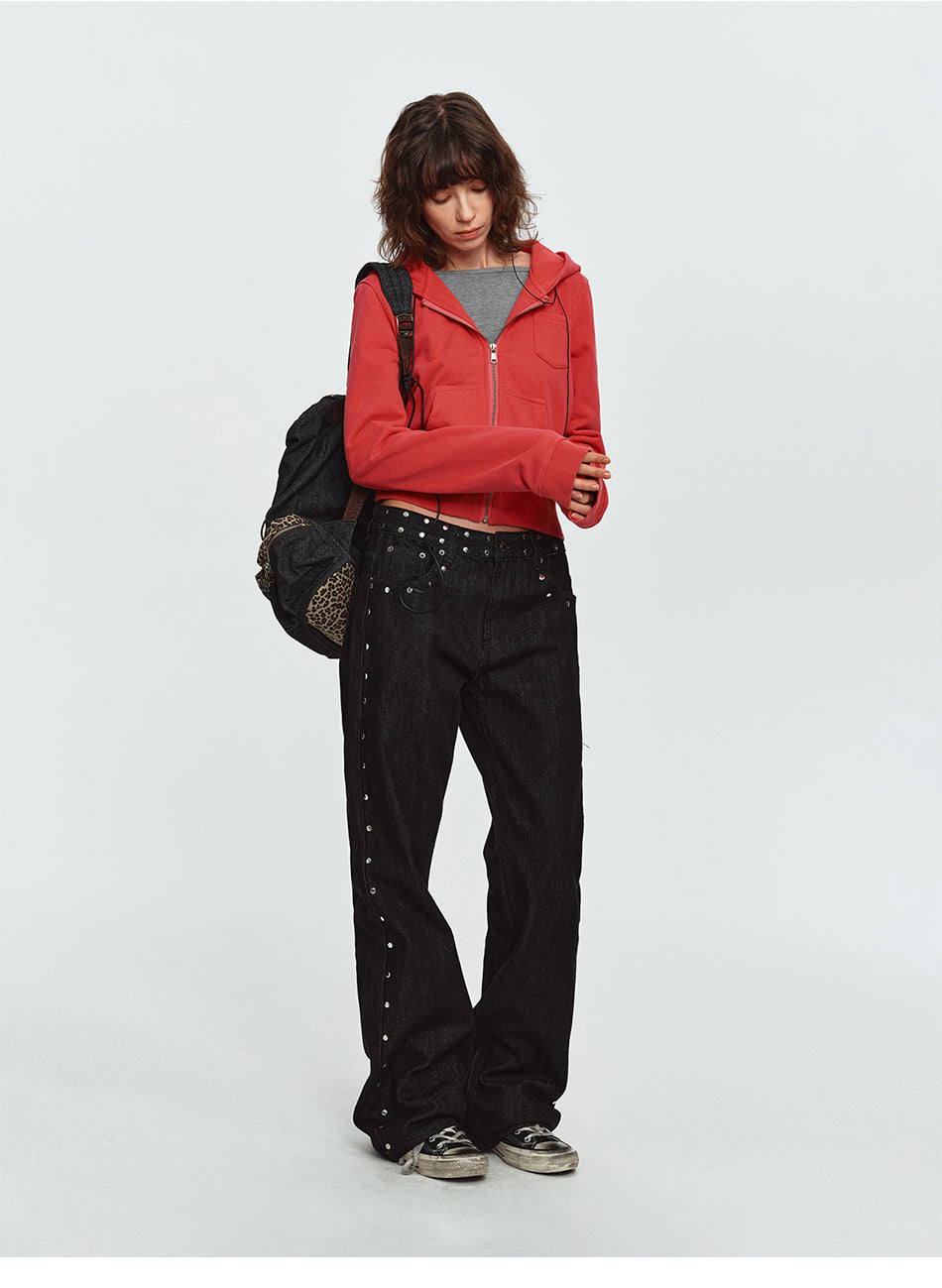 MADWITCH STUDDED LEOPARD-STAR FLARE JEANS #G60090