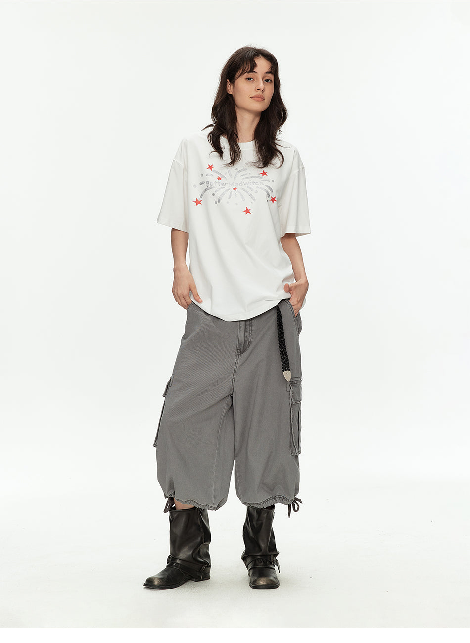 MADWITCH SPARKLE PRINT RELAXED TEE #M2021