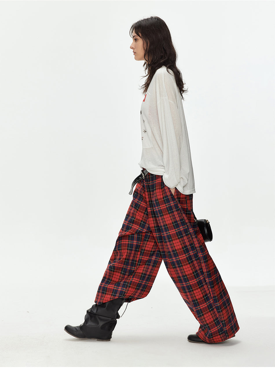 MADWITCH RED BLACK PLAID PANTS #CK61021