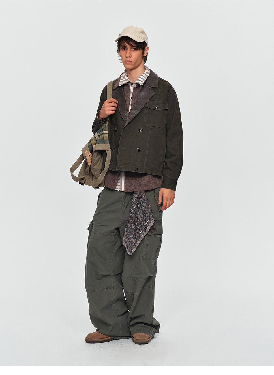 MADWITCH CONTRAST-COLLAR RELAXED UTILITY JACKET #2609WT6101