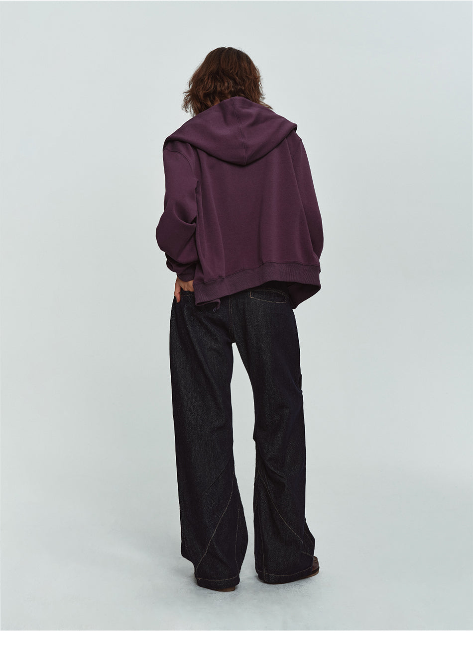 MADWITCH EMBROIDERED CROPPED ZIP HOODIE #2026756
