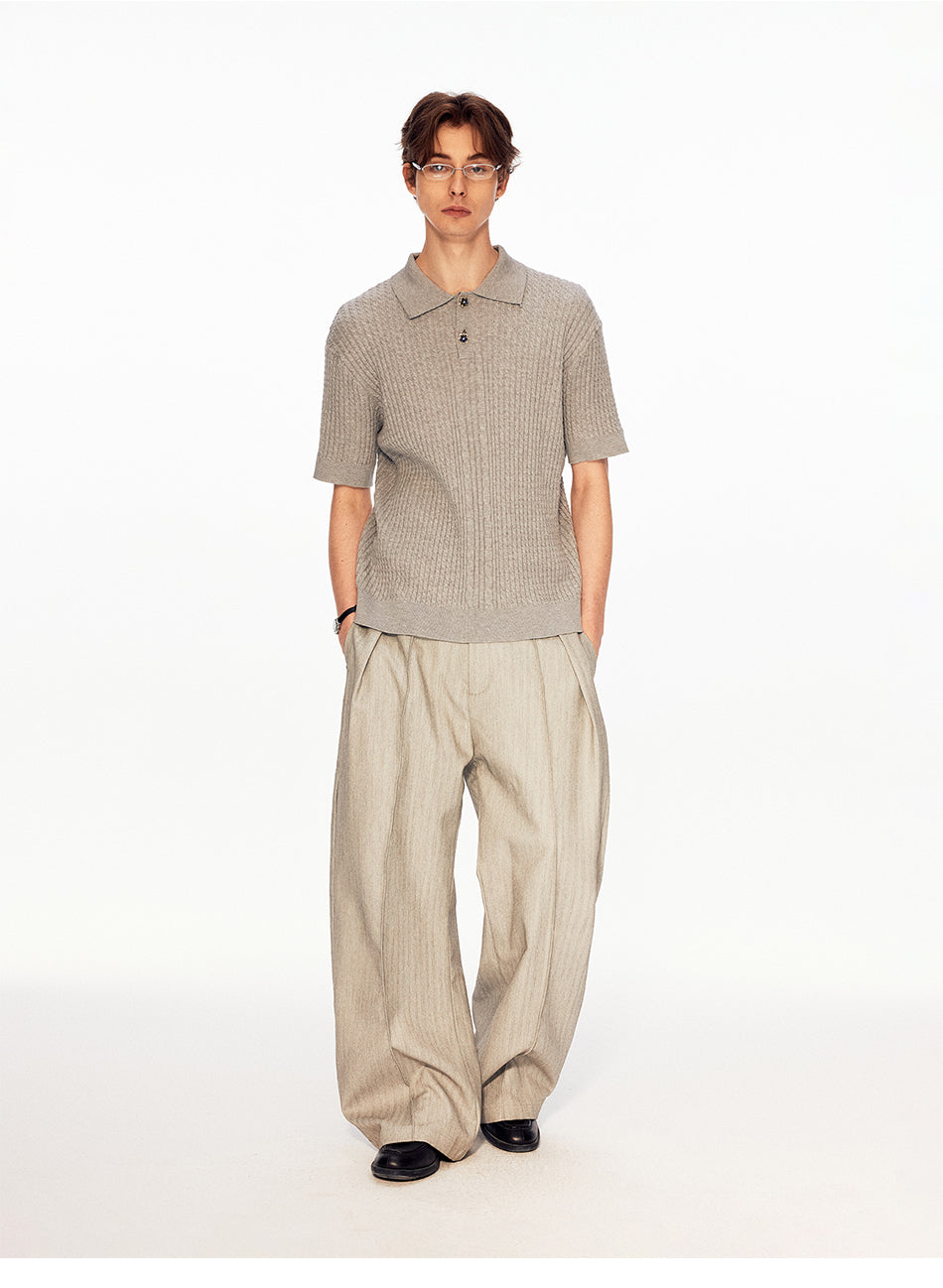 MADWITCH CABLE RIBBED POLO TEE #3011