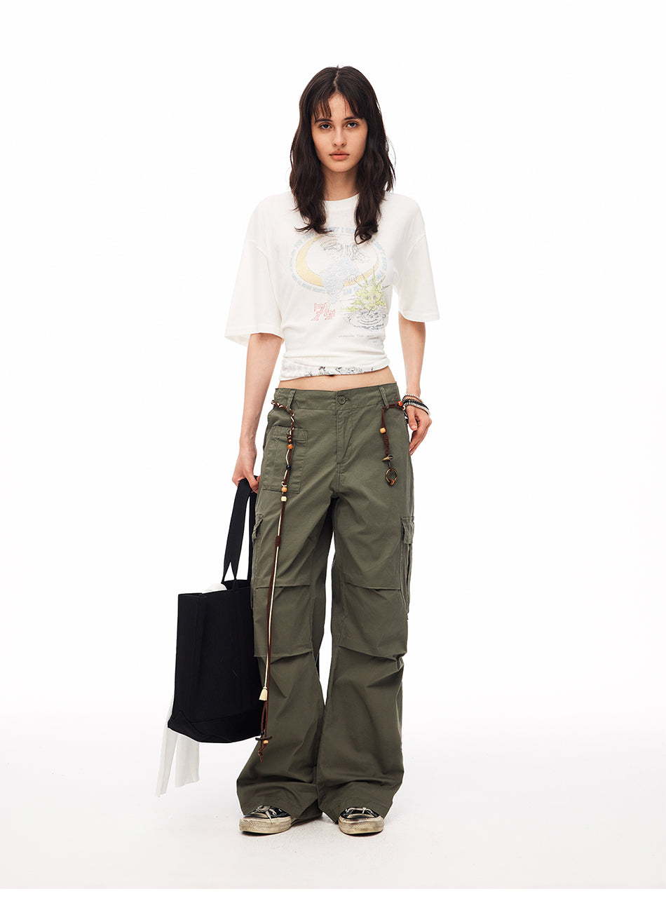 MADWITCH VINTAGE MULTI-POCKET PARACHUTE CARGO PANTS #CN61052