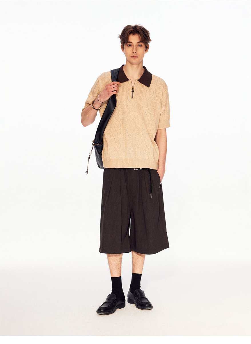 MADWITCH DOUBLE ZIP POLO KNIT TEE CT011 - MadWitch Store
