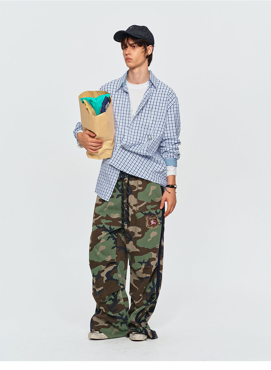 MADWITCH VINTAGE CONTRAST PLAID SHIRT #B301