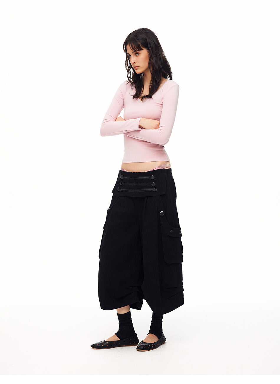 MADWITCH FOLD-OVER MULTI-BUTTON CARGO CAPRIS #H6773