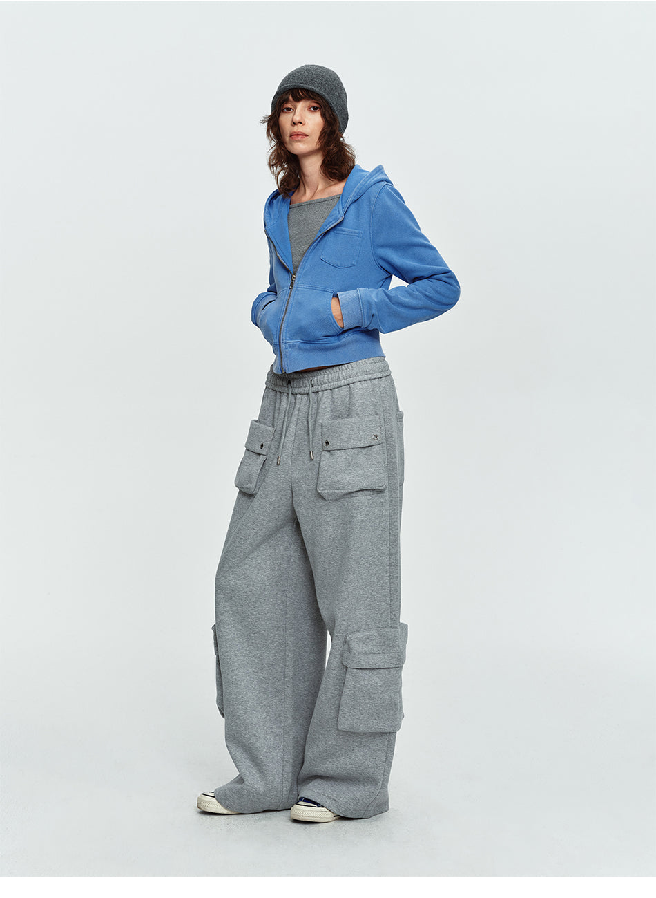 MADWITCH WASHED CROPPED ZIP HOODIE #2026712