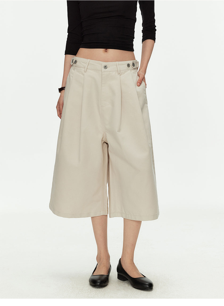 MADWITCH VINTAGE PLEATED CROP PANTS #CK273D